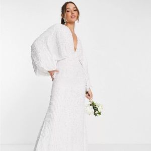 ASOS Ciara sequin kimono wedding dress